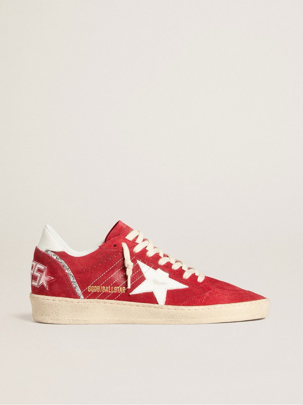 Golden Goose Ball Star Sneaker Red Suede/White Leather/Silver sz 39 New in Box